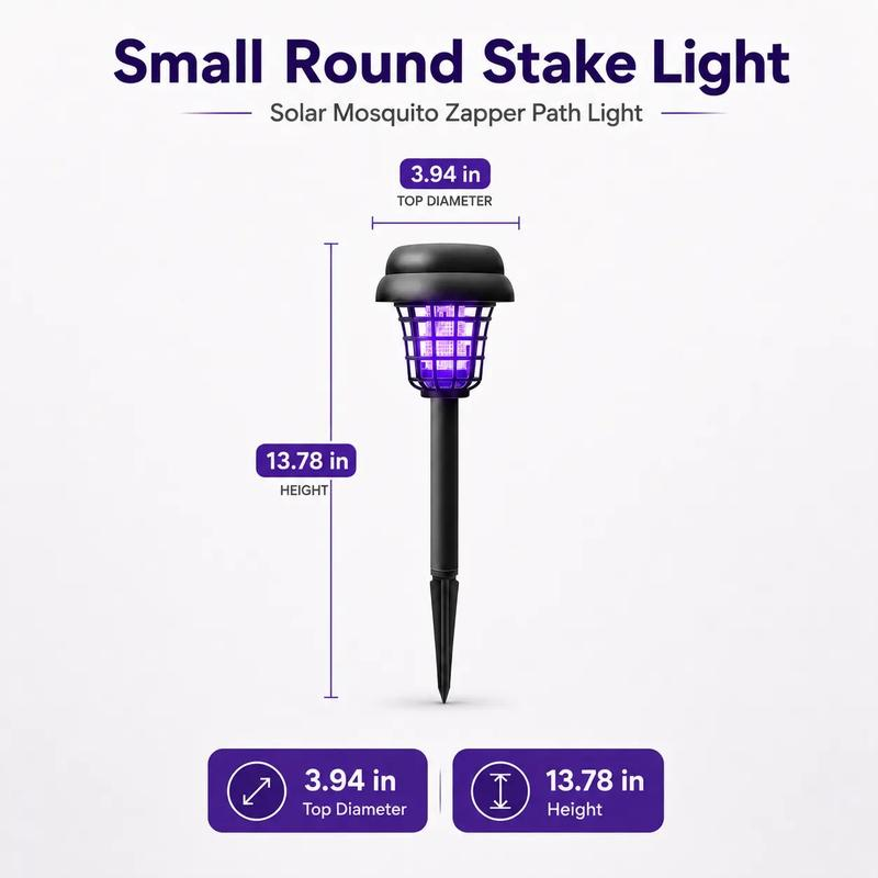 Solar Bug Zapper Garden Light ‖ Protect & Light Your Yard With No Wiring -A