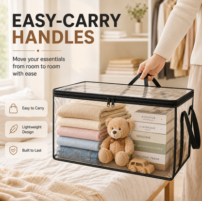 Clear Dust-Proof Storage Box for Closet, Dorm & Home Organization-A